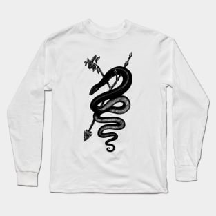 Snake Tattoo with Arrow Long Sleeve T-Shirt